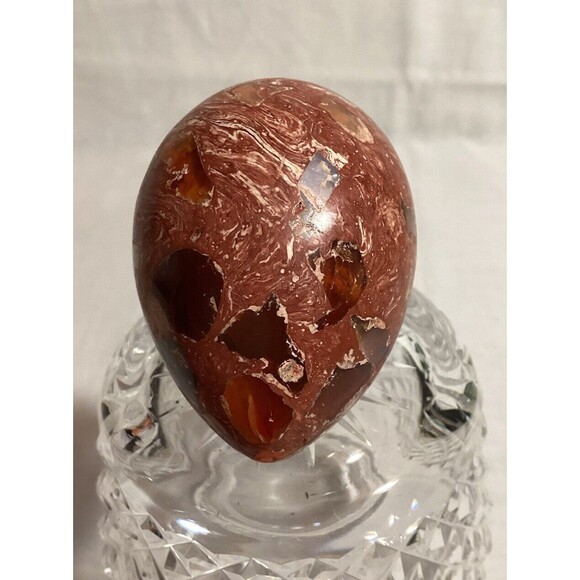 Mexican Fire Opal Egg Solid Stone Easter Egg Decor Paperweight Polished - Picture 7 of 14